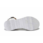 Бели дамски сандали, естествена кожа - всекидневни обувки за лятото N 100025519