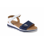 Сини дамски сандали, естествена кожа - ежедневни обувки за лятото N 100025520