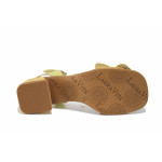 Жълти дамски сандали, естествена кожа - ежедневни обувки за лятото N 100025523