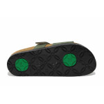 Зелени дамски чехли, естествена кожа - ежедневни обувки за лятото N 100025556