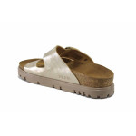 Жълти дамски чехли, естествена кожа - всекидневни обувки за лятото N 100025557