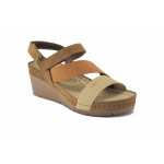 Кафяви дамски сандали, естествена кожа - всекидневни обувки за лятото N 100025561