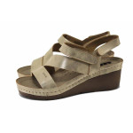 Жълти дамски сандали, естествена кожа - ежедневни обувки за лятото N 100025562