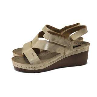 Жълти дамски сандали, естествена кожа - ежедневни обувки за лятото N 100025562