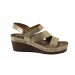 Жълти дамски сандали, естествена кожа - ежедневни обувки за лятото N 100025562