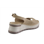 Бежови дамски сандали, естествена кожа - всекидневни обувки за лятото N 100025583