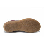 Винени дамски обувки с равна подметка, естествена кожа - всекидневни обувки за есента и зимата N 100025963