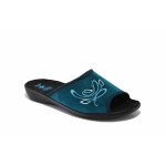 Зелени домашни чехли, текстилна материя - равни обувки за пролетта и лятото N 100025530