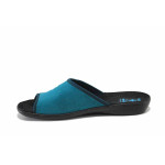 Зелени домашни чехли, текстилна материя - равни обувки за пролетта и лятото N 100025530