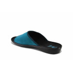 Зелени домашни чехли, текстилна материя - равни обувки за пролетта и лятото N 100025530