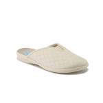 Бежови дамски чехли, здрава еко-кожа - ежедневни обувки за пролетта и лятото N 100025531