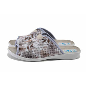 Сиви домашни чехли, текстилна материя - всекидневни обувки за пролетта и лятото N 100025532