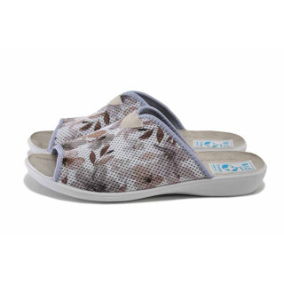 Сиви домашни чехли, текстилна материя - всекидневни обувки за пролетта и лятото N 100025532