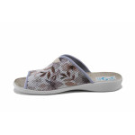 Сиви домашни чехли, текстилна материя - всекидневни обувки за пролетта и лятото N 100025532