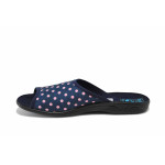 Сини домашни чехли, текстилна материя - равни обувки за пролетта и лятото N 100025533