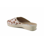 Бежови домашни чехли, текстилна материя - всекидневни обувки за пролетта и лятото N 100025535