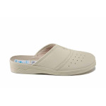 Бежови домашни чехли, здрава еко-кожа - всекидневни обувки за пролетта и лятото N 100025542