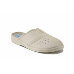 Бежови домашни чехли, здрава еко-кожа - всекидневни обувки за пролетта и лятото N 100025542