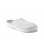 Бели домашни чехли, здрава еко-кожа - ежедневни обувки за пролетта и лятото N 100025543