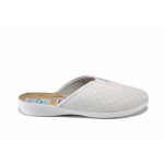 Бели домашни чехли, здрава еко-кожа - всекидневни обувки за пролетта и лятото N 100025544