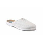 Бели домашни чехли, здрава еко-кожа - всекидневни обувки за пролетта и лятото N 100025544