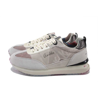 Бели дамски маратонки, естествена кожа и еко-кожа - спортни обувки за пролетта и лятото N 100025243