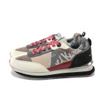 Розови дамски маратонки, естествена кожа и еко-кожа - спортни обувки за пролетта и лятото N 100025244