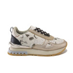 Бежови спортни дамски обувки, здрава еко-кожа - всекидневни обувки за пролетта и лятото N 100025245