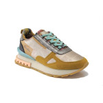 Жълти спортни дамски обувки, здрава еко-кожа - спортни обувки за пролетта и лятото N 100025246