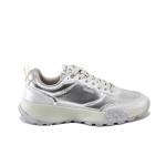 Сребристи спортни дамски обувки, здрава еко-кожа - ежедневни обувки за пролетта и лятото N 100025247