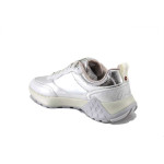 Сребристи спортни дамски обувки, здрава еко-кожа - ежедневни обувки за пролетта и лятото N 100025247