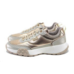 Жълти спортни дамски обувки, здрава еко-кожа - всекидневни обувки за пролетта и лятото N 100025248