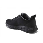 Черни мъжки маратонки, текстилна материя - всекидневни обувки за пролетта и лятото N 100025272