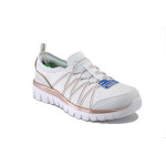 Бели дамски маратонки, текстилна материя - спортни обувки за пролетта и лятото N 100025317