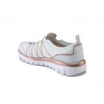 Бели дамски маратонки, текстилна материя - спортни обувки за пролетта и лятото N 100025317