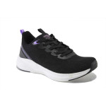 Черни дамски маратонки, текстилна материя - всекидневни обувки за пролетта и лятото N 100025386