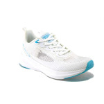 Бели дамски маратонки, текстилна материя - спортни обувки за пролетта и лятото N 100025387