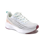 Бели дамски маратонки, текстилна материя - спортни обувки за пролетта и лятото N 100025388