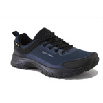 Тъмносини мъжки маратонки, текстилна материя - спортни обувки за пролетта и лятото N 100025395