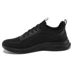 Черни мъжки маратонки, текстилна материя - спортни обувки за пролетта и лятото N 100025396