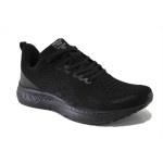Черни мъжки маратонки, текстилна материя - всекидневни обувки за пролетта и лятото N 100025398