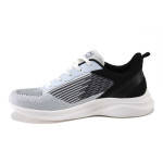 Бели мъжки маратонки, текстилна материя - спортни обувки за пролетта и лятото N 100025400