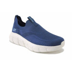 Сини мъжки маратонки, текстилна материя - ежедневни обувки за пролетта и лятото N 100025528