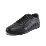 Черни мъжки обувки, естествена кожа - всекидневни обувки за пролетта и лятото N 100025158