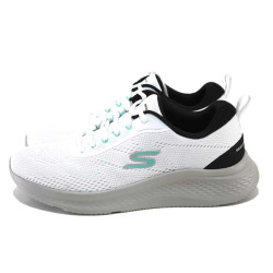 Бели мъжки маратонки, текстилна материя - всекидневни обувки за пролетта и лятото N 100025160