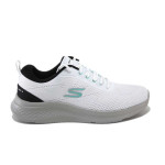 Бели мъжки маратонки, текстилна материя - всекидневни обувки за пролетта и лятото N 100025160