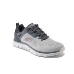 Сиви мъжки маратонки, текстилна материя - всекидневни обувки за пролетта и лятото N 100025161