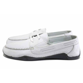 Бели мъжки обувки, естествена кожа - всекидневни обувки за пролетта и лятото N 100025509