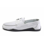 Бели мъжки обувки, естествена кожа - всекидневни обувки за пролетта и лятото N 100025509