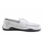 Бели мъжки обувки, естествена кожа - всекидневни обувки за пролетта и лятото N 100025509